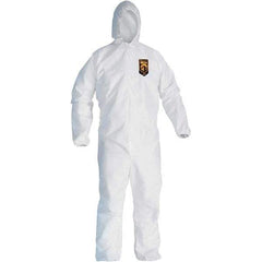 KleenGuard - Size L Polypropylene General Purpose Coveralls - White, Zipper Closure, Elastic Cuffs, Elastic Ankles, Serged Seams - Americas Tooling