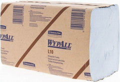 WypAll - L10 Dry Glass & Lens Wipes - 9" x 10-1/4" Sheet Size, Blue - Americas Tooling