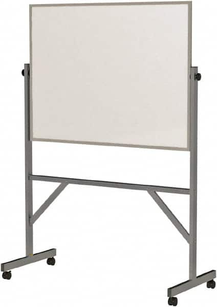 Ghent - 72" High x 53" Wide Reversible Dry Erase Board - Porcelain, 20" Deep, Includes Eraser & 4 Markers - Americas Tooling