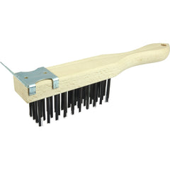 Hand Wire Scratch Brush w/Scraper, .012 Steel Fill , 4 × 11 Rows - Americas Tooling