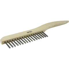 Hand Wire Scratch Brush, .012 Stainless Fill, Shoe Handle, 1 × 17 Rows - Americas Tooling