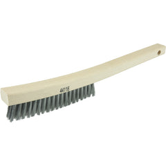 Plater's Brush, Steel Fill, 3 × 19 Rows, Curved Handle - Americas Tooling