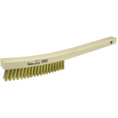 Plater's Brush, Brass Fill, 3 × 19 Rows, Curved Handle - Americas Tooling