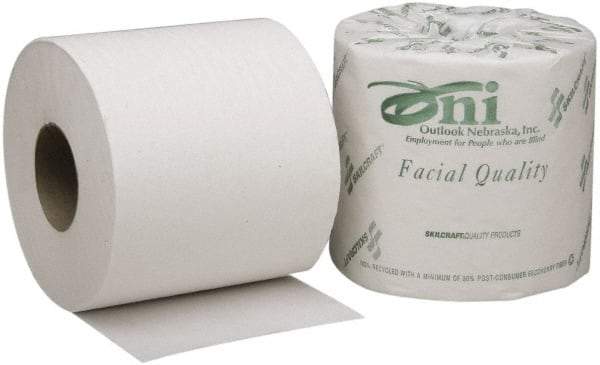 Ability One - 4" Sheet Width, Standard Roll Toilet Tissue - 550 Sheets per Roll, 2 Ply, White, Recycled Fiber - Americas Tooling