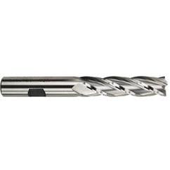 3/16 Dia. x 3-1/16 Overall Length 4-Flute Square End High Speed Steel SE End Mill-Round Shank-Center Cut-Uncoated - Americas Tooling