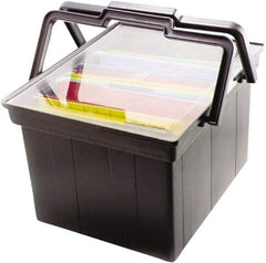 ADVANTUS - 1 Compartment, 17 Inch Wide x 14 Inch Deep x 10-7/8 Inch High, Portable File Box - Plastic, Black - Americas Tooling