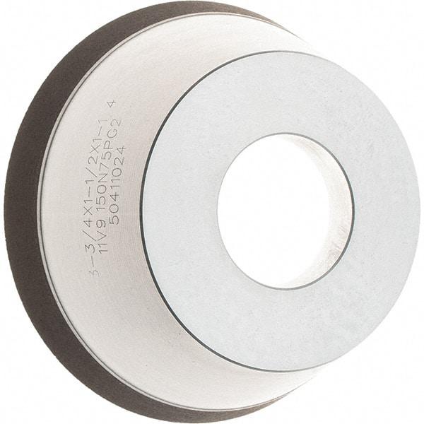 Tru-Maxx - 95mm Diam, 1-1/4" Hole Size, 1" Overall Thickness, 150 Grit, Type 11V9, Tool & Cutter Grinding Wheel - Very Fine Grade, Diamond - Americas Tooling