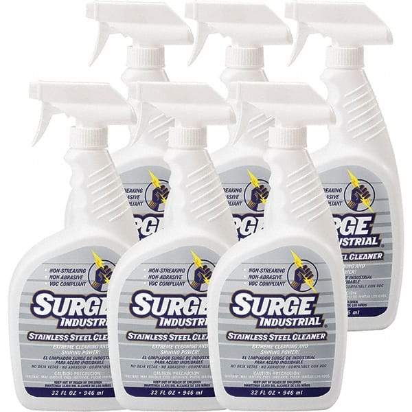 Surge Industrial - 32 fl oz Liquid Stainless Steel Cleaner - Unscented, Spray Bottle Container - Americas Tooling