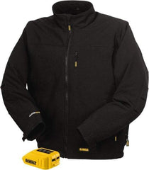 DeWALT - Size 2XL Heated & Cold Weather Jacket - Black, Polyester, Zipper Closure, 58" Chest - Americas Tooling