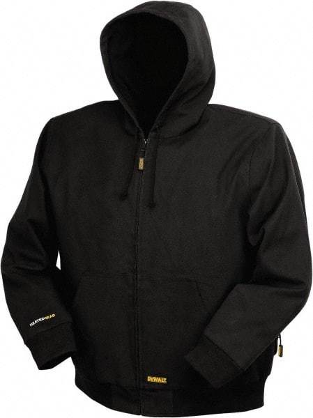 DeWALT - Size S Heated & Cold Weather Jacket - Black, Cotton, Zipper Closure, 42" Chest - Americas Tooling