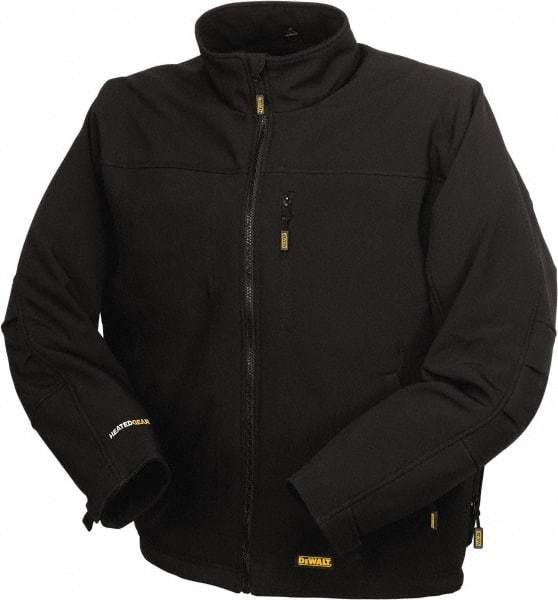 DeWALT - Size L Heated & Cold Weather Jacket - Black, Polyester, Zipper Closure, 50" Chest - Americas Tooling