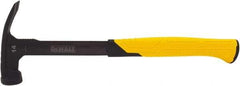 DeWALT - 14 oz Head, Straight Framing Hammer - 12" OAL, Steel Head, 2" Face Diam, Smooth Face, Steel Handle with Grip - Americas Tooling