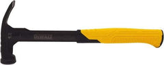 DeWALT - 12 oz Head, Straight Nail Hammer - 12" OAL, Steel Head, 2" Face Diam, Smooth Face, Steel Handle with Grip - Americas Tooling