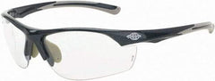 CrossFire - Clear Lenses, Framed Safety Glasses - Scratch Resistant, Gray Frame, Size Universal, Wrap Around - Americas Tooling