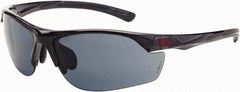 CrossFire - Blue Mirror Lenses, Framed Safety Glasses - Scratch Resistant, White Frame, Size Universal, Wrap Around - Americas Tooling