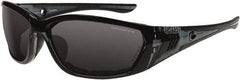 CrossFire - Smoke Lenses, Framed Safety Glasses - Anti-Fog, Crystal Black Frame, Size Universal, Wrap Around - Americas Tooling