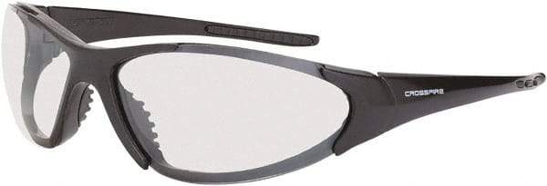 CrossFire - Indoor/Outdoor Lenses, Framed Safety Glasses - Scratch Resistant, Black Frame, Size Universal, Wrap Around - Americas Tooling