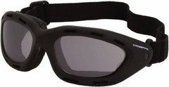 CrossFire - Smoke Lenses, Framed Safety Glasses - Anti-Fog, Black Frame, Size Universal, Wrap Around - Americas Tooling