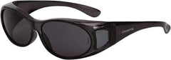 CrossFire - Smoke Lenses, Framed Safety Glasses - Scratch Resistant, Crystal Black Frame, Size Universal, Over the Glasses - Americas Tooling