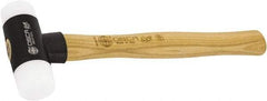 Osca - 8 oz Head 1-19/64" Face Diam Aluminum Soft Face Dead Blow Hammer with Tips - 12" OAL, Hickory Handle - Americas Tooling