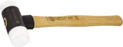 Osca - 24 oz Head 2" Face Diam Iron Soft Face Dead Blow Hammer with Tips - 12-39/64" OAL, Hickory Handle - Americas Tooling