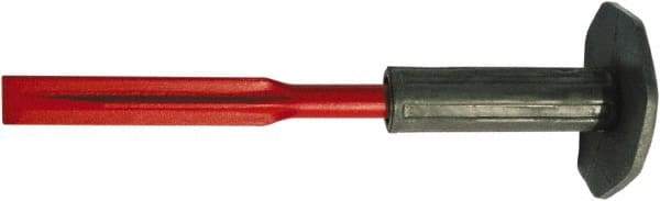 Osca - 12" OAL x 2-1/2" Blade Width Brick Chisel - Steel with Bricklayer Grip Handle - Americas Tooling