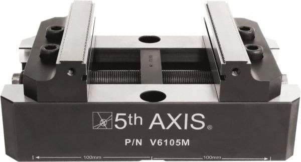 5th Axis - 150mm Jaw Width, 89mm High x 250mm Long x 150mm Wide Vise - For Use with 5 Axis Workholding Systems - Americas Tooling