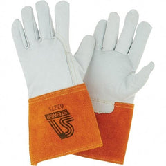 Steiner - Size S Unlined Goatskin Welding Glove - Gauntlet Cuff, Wing Thumb, For TIG - Americas Tooling