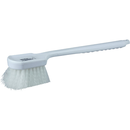 20″ Utility Scrub Brush, White Nylon Fill, Long Handle, Plastic Block - Americas Tooling