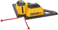 Johnson Level & Tool - 2 Beam 20' (Interior) Max Range Line Laser Level - Red Beam, 1/4" at 20' Accuracy, 6" Long x 6" Wide x 2" High, Battery Included - Americas Tooling