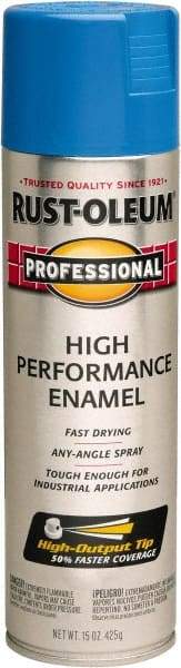 Rust-Oleum - Safety Blue, Gloss, Rust Proof Enamel Spray Paint - 14 Sq Ft per Can, 15 oz Container, Use on Multipurpose - Americas Tooling