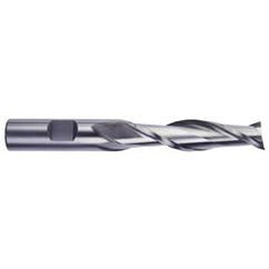 3/4 Dia. x 4-1/2 Overall Length 2-Flute Square End High Speed Steel SE End Mill-Round Shank-Center Cut-Uncoated - Americas Tooling