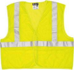 MCR Safety - Size XL Flame Resistant/Retardant Lime Mesh General Purpose Vest - 25.4" Chest, ANSI 107-2015, Hook & Loop Closure, 3 Pockets, Polyester - Americas Tooling