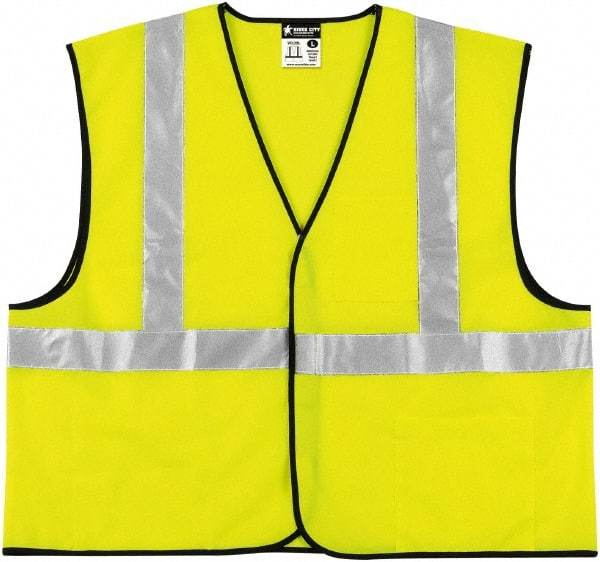 MCR Safety - Size 3XL Flame Resistant/Retardant Lime Solid General Purpose Vest - 27.4" Chest, ANSI 107-2015, Hook & Loop Closure, 3 Pockets, Polyester - Americas Tooling