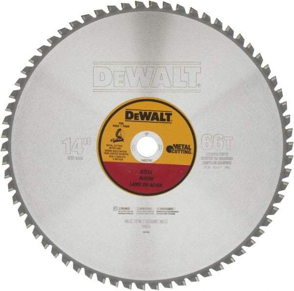 DeWALT - 14" Diam, 1" Arbor Hole Diam, 66 Tooth Wet & Dry Cut Saw Blade - Carbide-Tipped, Standard Round Arbor - Americas Tooling