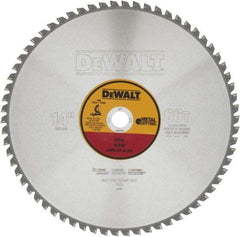 DeWALT - 14" Diam, 1" Arbor Hole Diam, 66 Tooth Wet & Dry Cut Saw Blade - Carbide-Tipped, Standard Round Arbor - Americas Tooling