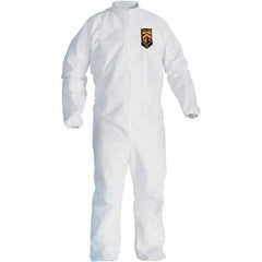 KleenGuard - Size XL Film Laminate General Purpose Coveralls - White, Zipper Closure, Elastic Cuffs, Elastic Ankles, Serged Seams - Americas Tooling