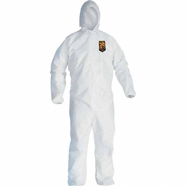 KleenGuard - Size 5X/6XL Film Laminate General Purpose Coveralls - White, Zipper Closure, Elastic Cuffs, Elastic Ankles, Serged Seams - Americas Tooling