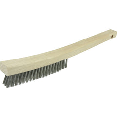 Plater's Brush, Stainless Steel Fill, 3 × 19 Rows, Curved Handle - Americas Tooling