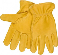 MCR Safety - Size S Deerskin General Protection Work Gloves - For Work & Driver, Uncoated, Slip-On Cuff, Natural, Paired - Americas Tooling