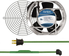 Made in USA - 115 Volts, AC, 240 CFM, Oval Tube Axial Fan Kit - 0.46 Amp Rating, Includes Fan, Fan Filter, 151mm High x 172mm Wide x 51mm Deep, Thermostatically Controlled Fan Cord - Americas Tooling