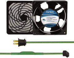 Made in USA - 115 Volts, AC, 103 CFM, Square Tube Axial Fan Kit - 0.26 Amp Rating, 120mm High x 120mm Wide x 38.5mm Deep, Includes Fan, Fan Filter, Thermostatically Controlled Fan Cord - Americas Tooling