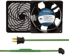 Made in USA - 115 Volts, AC, 80 CFM, Square Tube Axial Fan Kit - 0.18 Amp Rating, 120mm High x 120mm Wide x 38.5mm Deep, Includes Fan, Fan Filter, Thermostatically Controlled Fan Cord - Americas Tooling