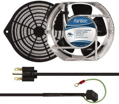 Made in USA - 230 Volts, AC, 240 CFM, Oval Tube Axial Fan Kit - 0.12/0.16 Amp Rating, 151mm High x 172mm Wide x 51mm Deep, Includes Fan, Fan Filter, Fan Cord - Americas Tooling