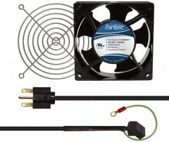 Made in USA - 230 Volts, AC, 80 CFM, Square Tube Axial Fan Kit - 0.07/0.06 Amp Rating, 120mm High x 120mm Wide x 38.5mm Deep, Includes Fan, Fan Filter, Fan Cord - Americas Tooling