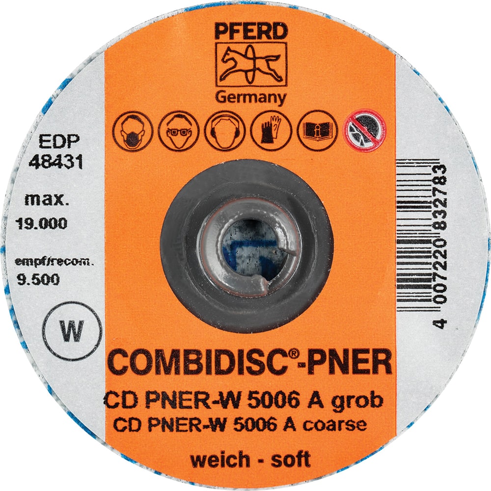 PFERD - Quick Change Discs; Disc Diameter (Inch): 2 ; Attaching System: Quick Change Type CD ; Abrasive Type: Non-Woven ; Abrasive Material: Aluminum Oxide ; Grade: Coarse ; Backing Material: Cloth - Exact Industrial Supply