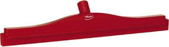 Vikan - 20" Rubber Blade Floor Squeegee - Double Edge, Red, Plastic Holder - Americas Tooling