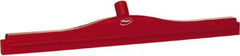 Vikan - 24" Rubber Blade Floor Squeegee - Double Edge, Red, Plastic Holder - Americas Tooling