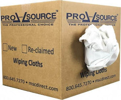 PRO-SOURCE - Cotton Reclaimed Rags - White, Sheeting, Lint Free, 10 Lbs. at 3 to 5 per Pound, Box - Americas Tooling