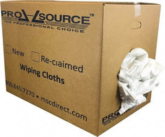 PRO-SOURCE - Cotton Reclaimed Rags - White, Sheeting, Lint Free, 50 Lbs. at 3 to 5 per Pound, Box - Americas Tooling